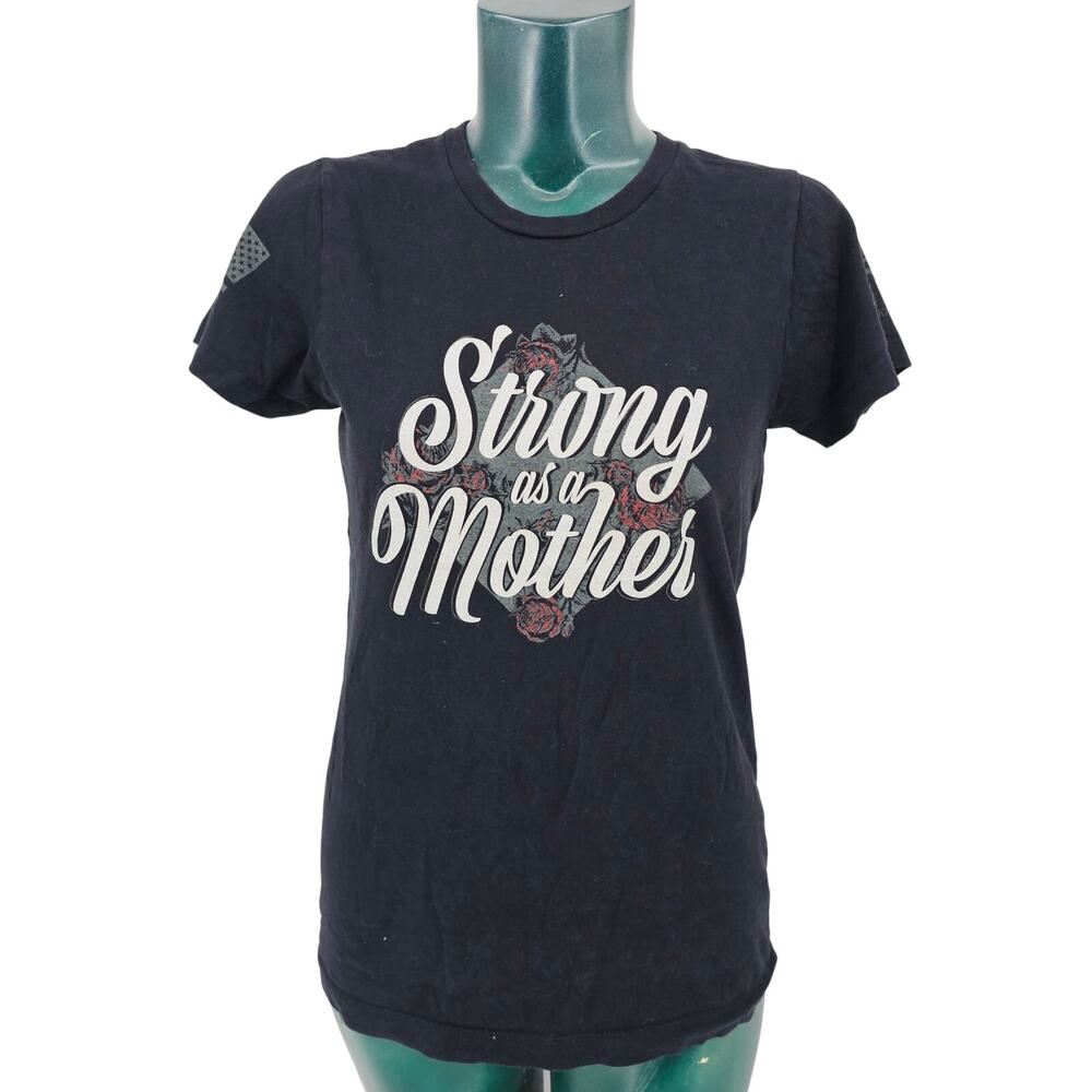 Grunt Style Strong as a Mother Patriotic Graphic Tee Tshirt Women's M 4070